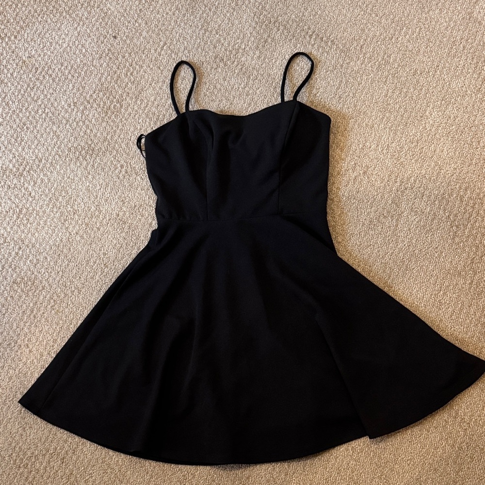 Chic Black Spaghetti Strap Mini Dress
